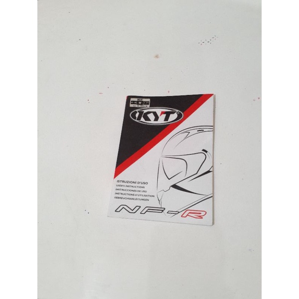 manual book/sarung/dus/visor/chinguard original helm KYT NFR
