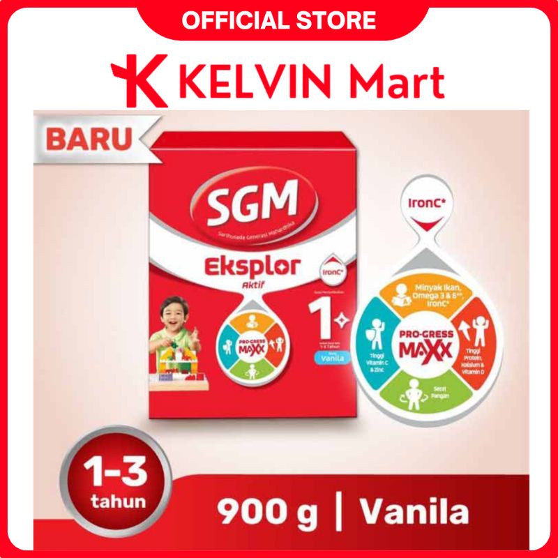 

SGM Eksplor Aktif 1+ Pro-GressMaxx Rasa Vanila Susu Pertumbuhan 900g | KELVIN Mart