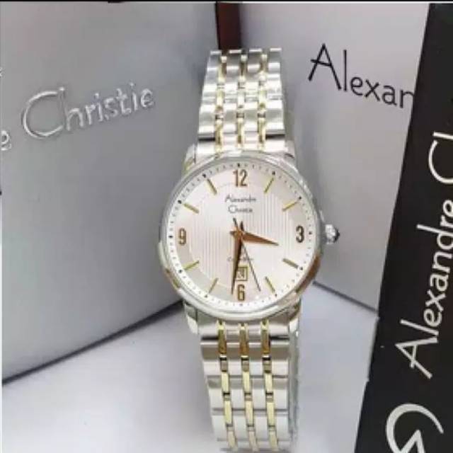 Jam Tangan Alexandre Christie 8327 Wanita Silver Combi Original