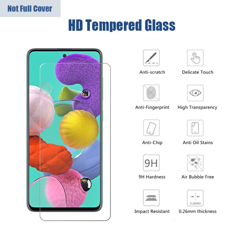 9H Hard Screen Protector for Samsung A51 A71 A50 A60 A30S A50S Tempered Glass on Galaxy A70 A30 A40 A20 A10 a20e A10E Front Film