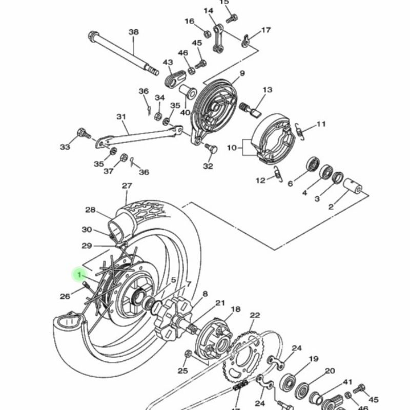 tromol belakang rx king ori ygp rxking rx-king rear hub