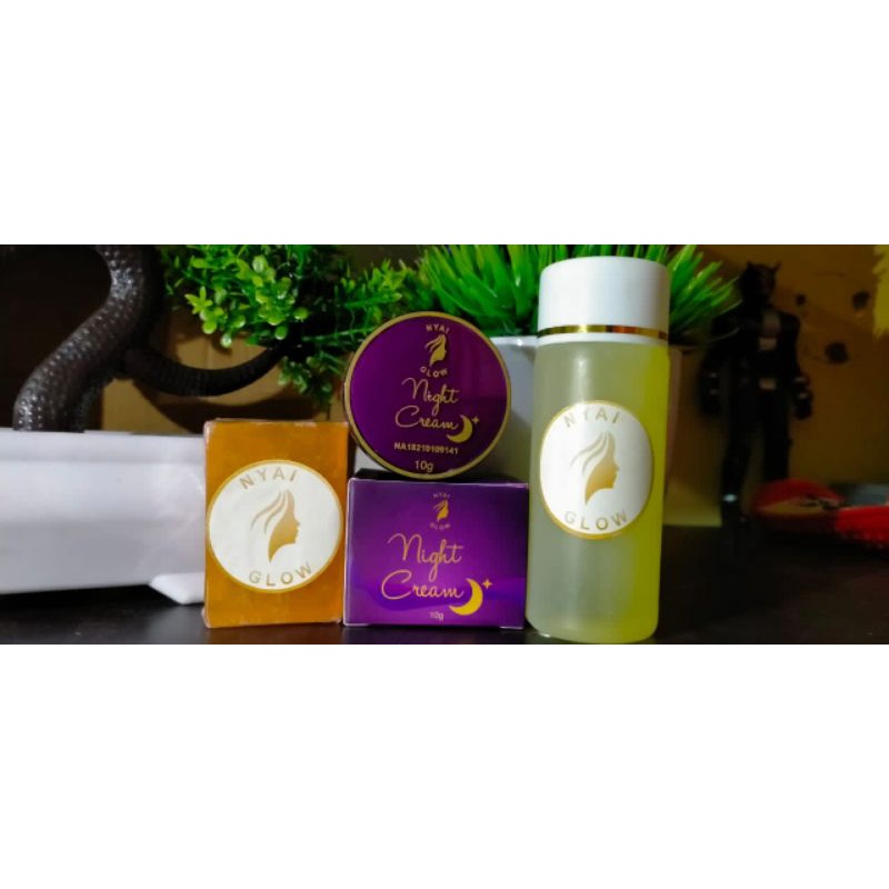 paket cream nyai glow/paket cream glowing/paket cream flek hitam/cream jerawat/kusam membandel