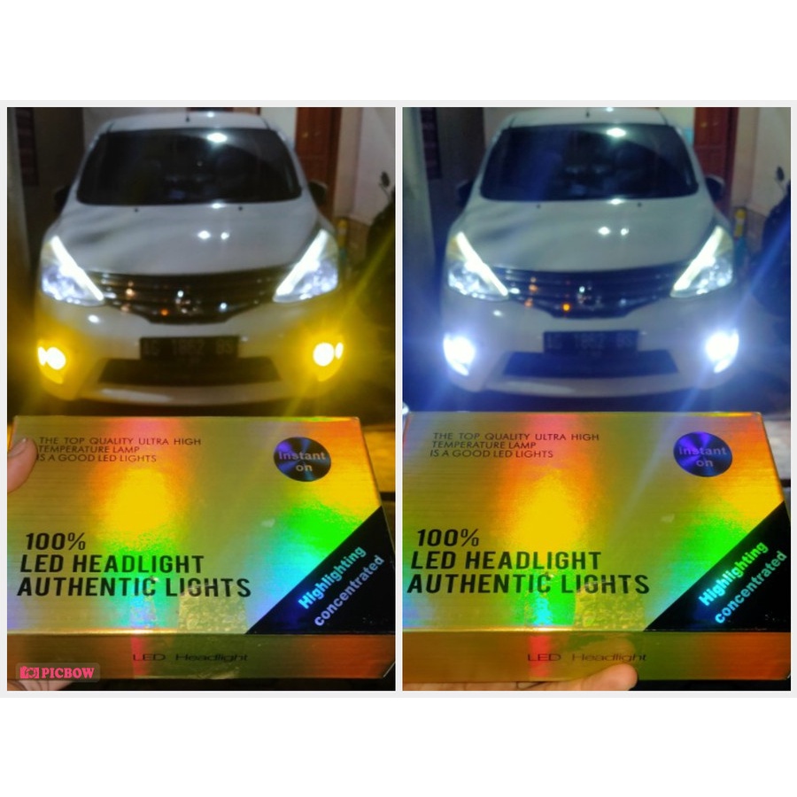 LAMPU LED FOGLAMP HEADLAMP C6 2 WARNA 1 SET PUTIH KUNING 3500K 6000K