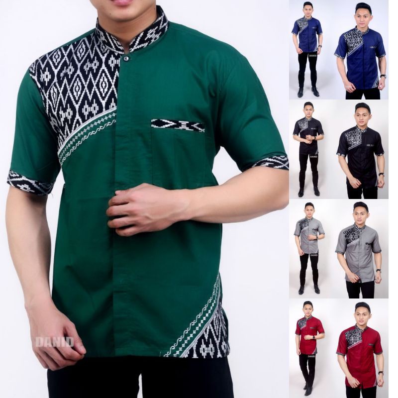 Baju Koko Pria Dewasa Lengan Panjang / Koko Syubbanul Muslimin / Koko Kombinasi Batik