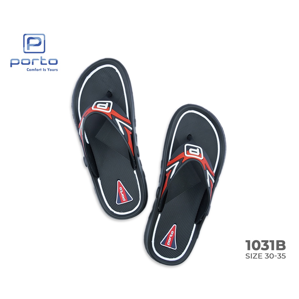 1031B - Porto Leveling Sandal Jepit Anak Laki-Laki Karet Nyaman Original Terbaru