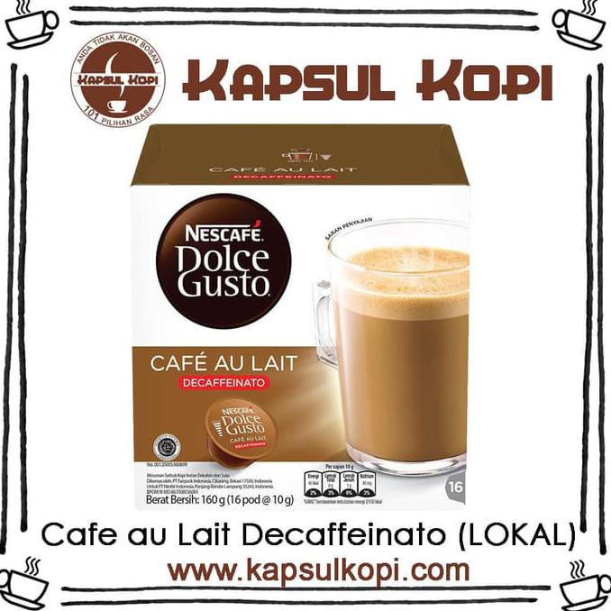 

Cafe au Lait Decaffeinato / Decaf KapsulKopi LOKAL Nescafe Dolce Gusto