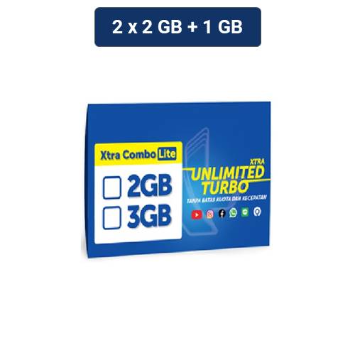 Kartu Perdana XL Xtra Combo Lite Kuota Hingga 2GB + 1GB Kuota Lokal + Xtra Unlimited Turbo (2Pcs)