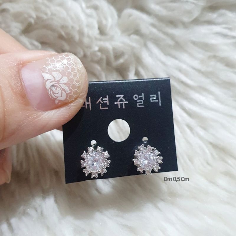 Anting Silver925 perak Anti Karat anti alergi anting premium berlian kilap N-11