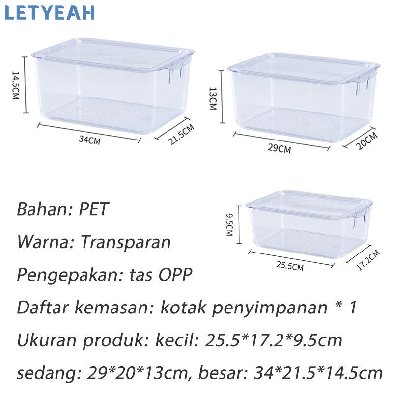 letyeah Kotak kontainer makanan kulkas / food storage box kotak Penyimpanan dengan tutup