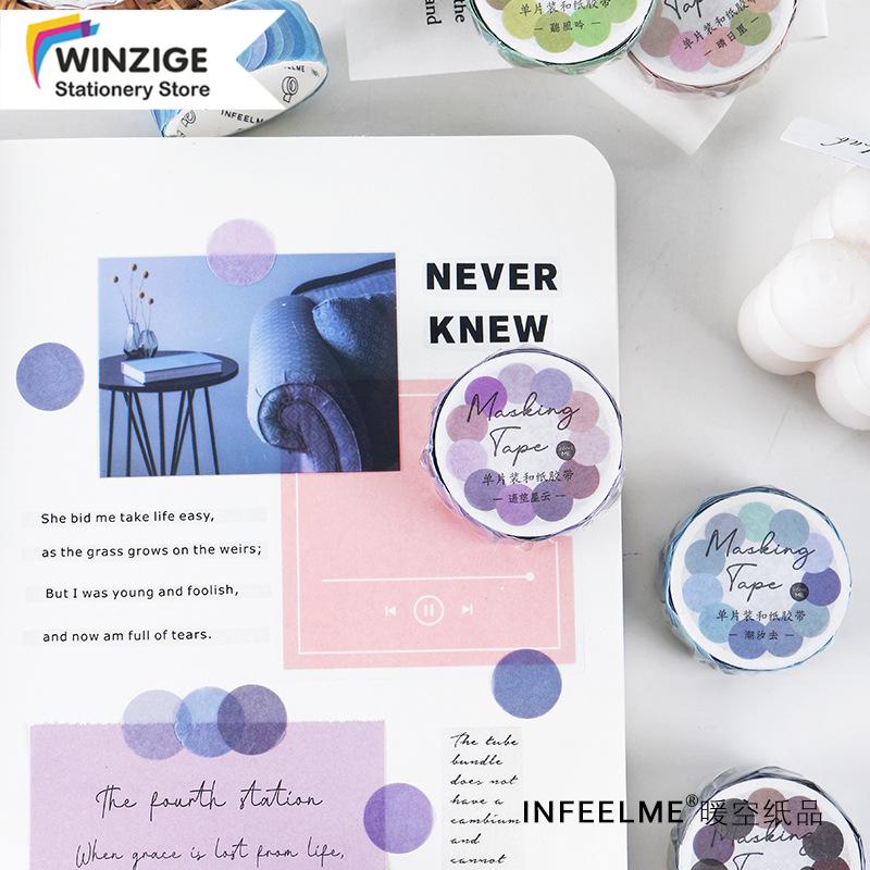 Winzige 100pcs Round Washi Stickers Pure Color Tape Mark Sticker