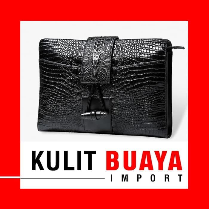 Impor Cowok Pria Import Murah Taspria Clucth Pria Clucth Croco XF102  Handbag Kulit - Buaya Keren
