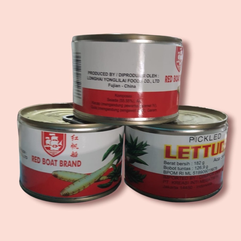 

RED BOAT brand Pickled Lettuce x 3 kaleng PAKET GROSIR