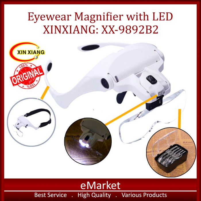 

Kacamata Pembesar LED XINXIANG XX-9892B2 ORIGINAL / Kaca Mata Servis