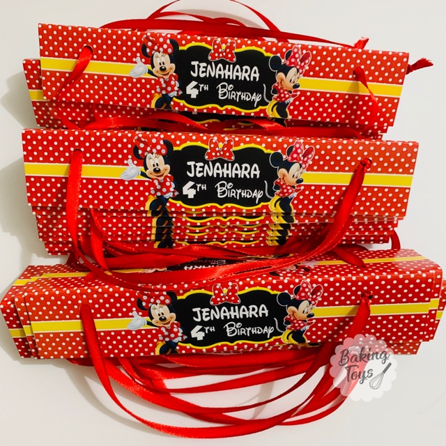 

Minnie Mouse Kemasan / Label Goodie Bag / Hampers Birthday / Souvenir Ulang Tahun / Kantong Snack Plastik