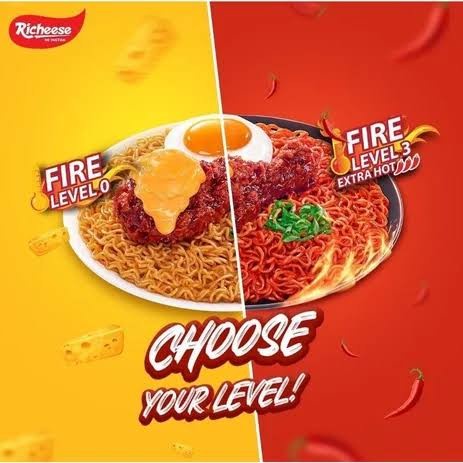 

Richeese Mie Goreng Keju Pedas Level 0 / Level 3 / MIe Instant 74 gr