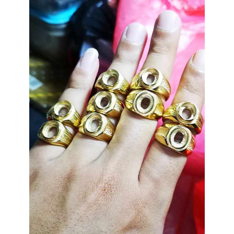 Ring Emban Batu Cincin Titanium Tanam Gold Top Quality Harga Murmer