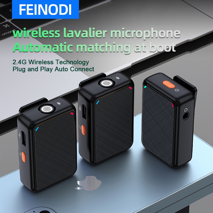 FEINODI Wireless Lavalier Microphone Smart Noise Reduction Condenser Microphone used by Mobile Phones and Tablet Mobile