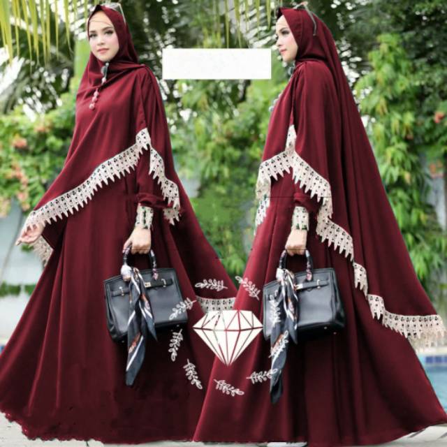 SET GAMIS SYARI BAJU MUSLIM PESTA MEWAH BRUKAT BROKAT TILE POLKADOT JUMBO BUSUI KHIMAR CERUTY PET