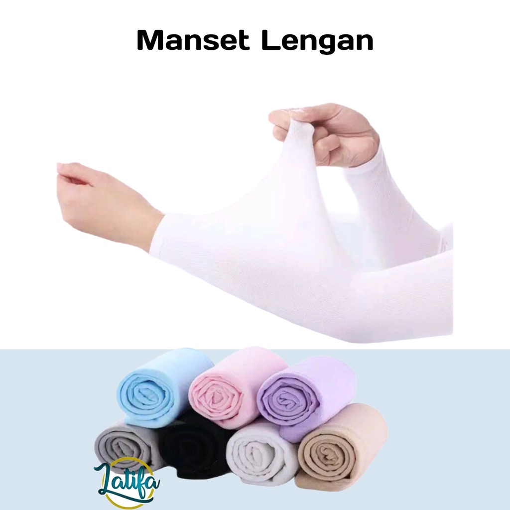 Manset Tangan Panjang Pria Wanita Bahan Nilon Spandek