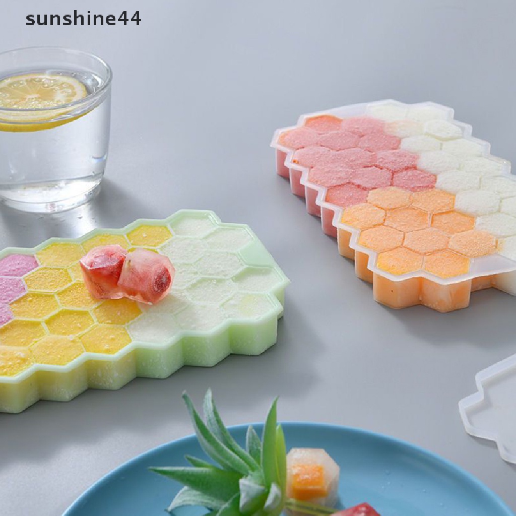 Sunshine Cetakan Es Batu DIY Bentuk Sarang Lebah Bahan Silikon Dengan Tutup