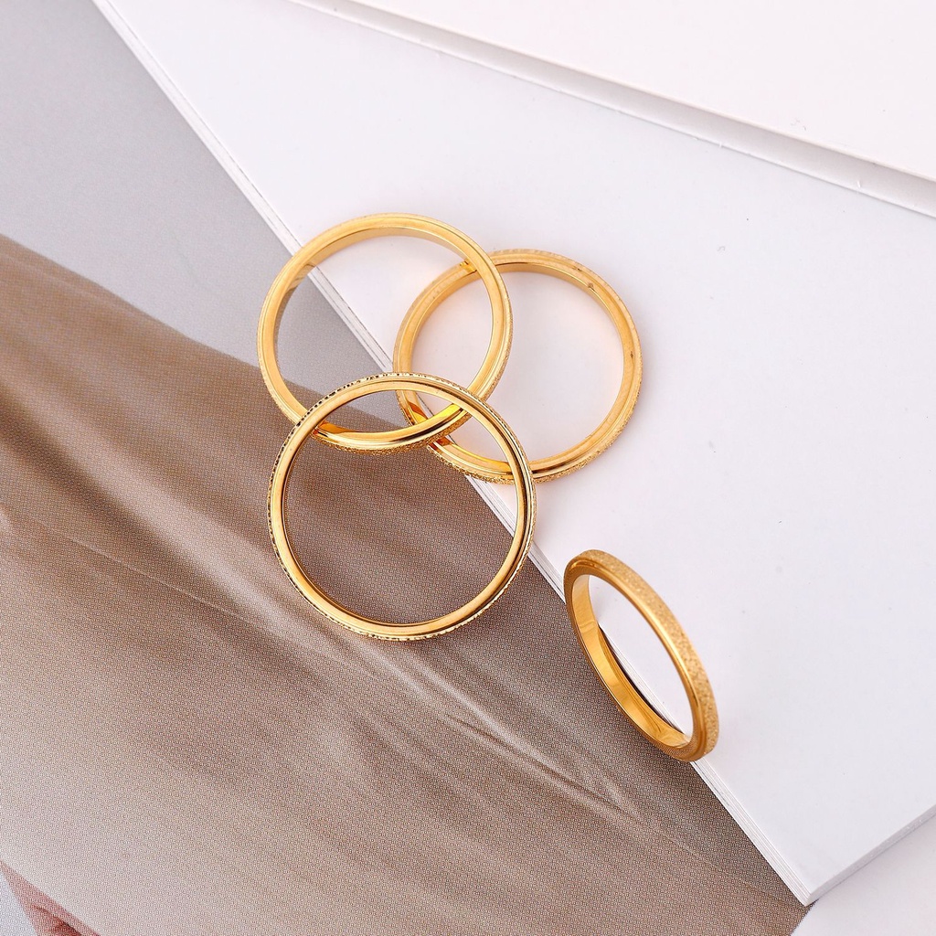 Cincin Couple Titanium Pasangan Matte Baja