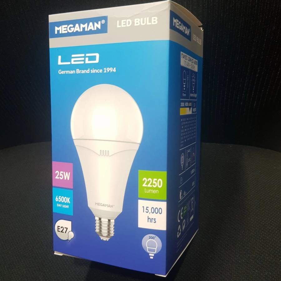 Barangunik2021-Bohlam Lampu LED 25 Watt Cahaya Putih MEGAMAN 6500K Terang Bagus White