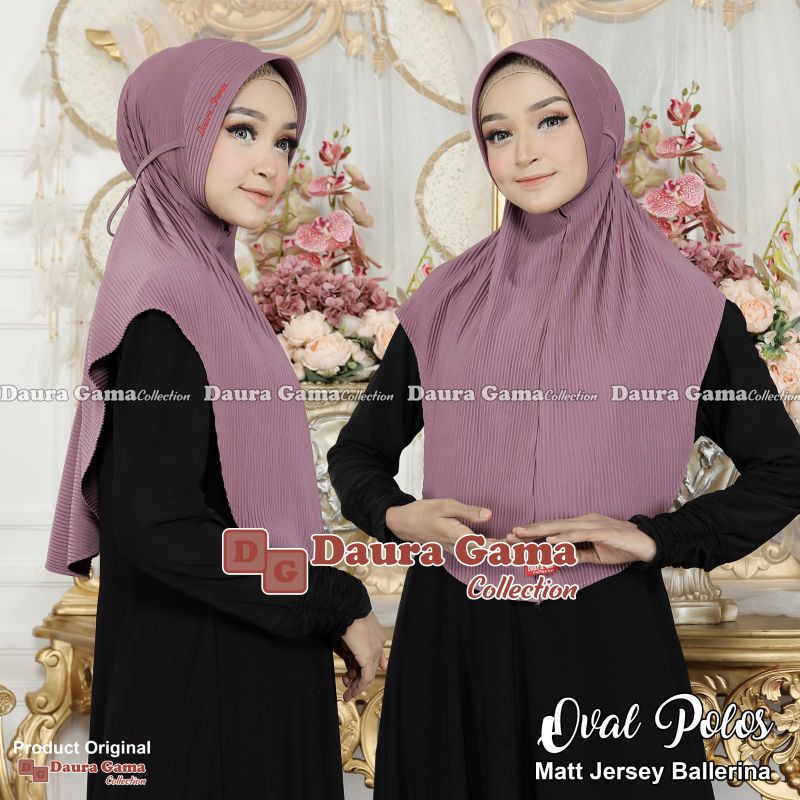 BERGO PLISKET OVAL POLOS TALI/ HIJAB INSTAN BY DAURA GAMA