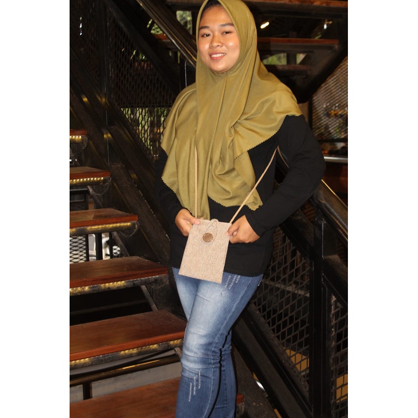 (COD) Tas Selempang Hp Mini | Sling Bag Hp Goni Gael Mini | Tas wanita | Tas Hp Muat 6 inc