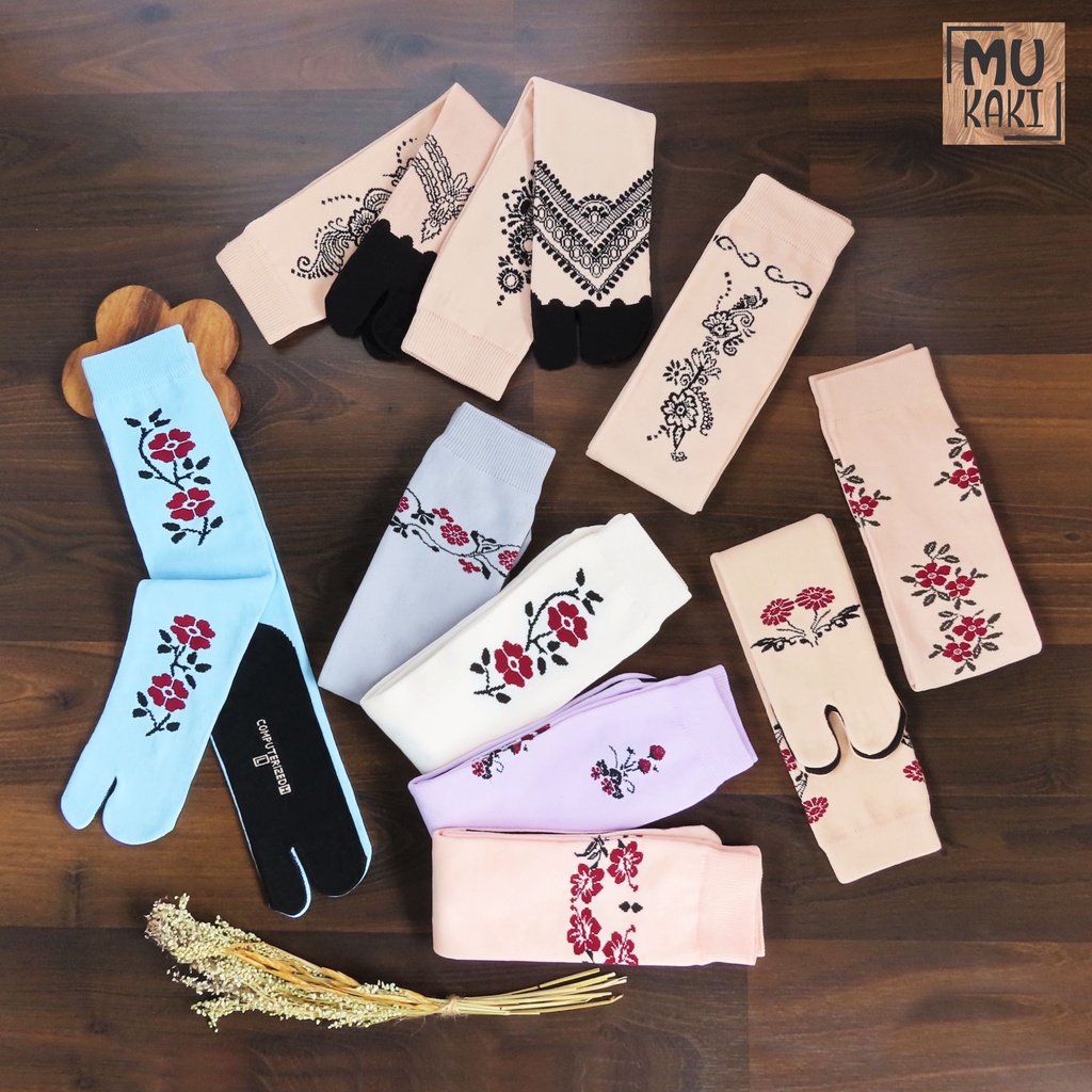 Paket Kaos Kaki Motif Bunga Warna isi 12 Mukaki