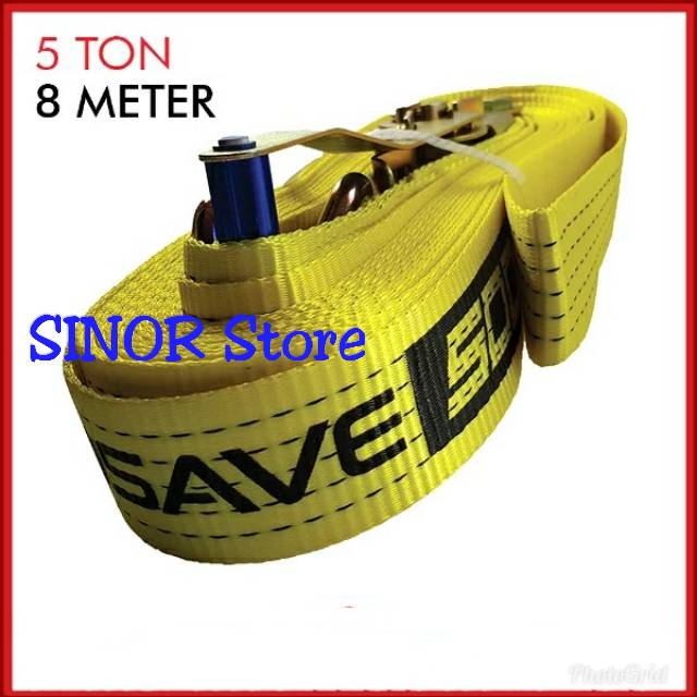 Cargo Lashing 5 Ton x 8 M GOSAVE Webbing Cargo Belt Rachet Tie Down Trackbelt Tali Pengikat Truck