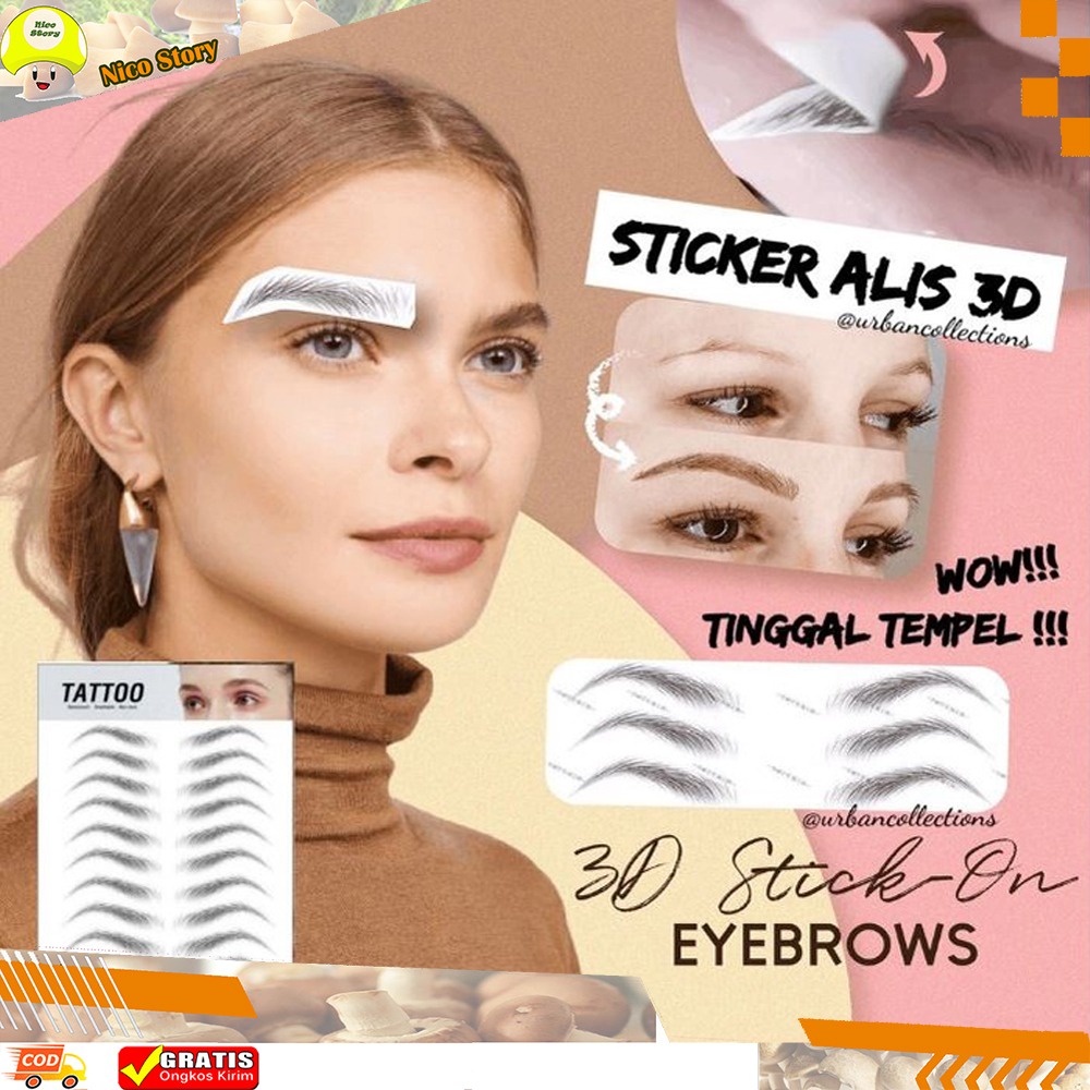 (NCS) COD Stiker Alis Tato Alis Eyebrow Tattoo Sticker Waterproof Sulam Pensil Alis Microblading