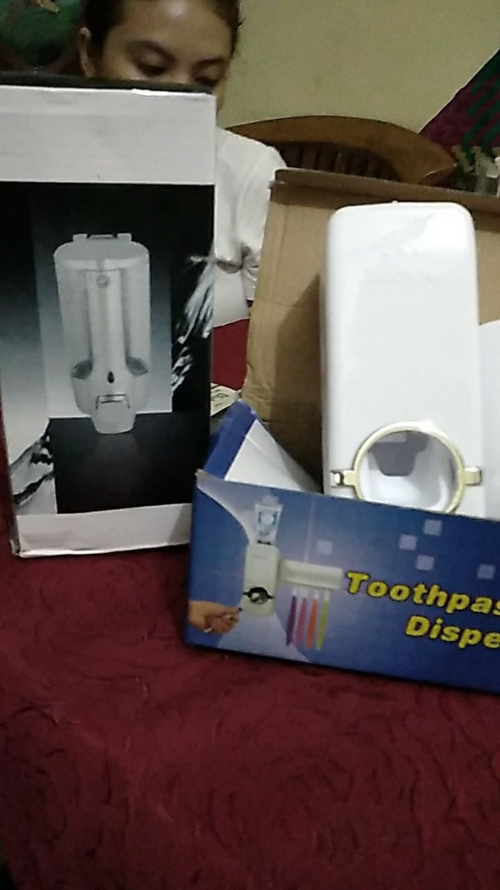 Dispenser Pasta Gigi / Odol Dan Tempat Sikat Gigi - Putih Nd