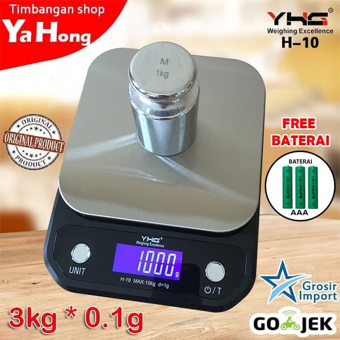 Timbangan Dapur Digital Portable / Timbangan Kue Kopi H10 3kg 10kg