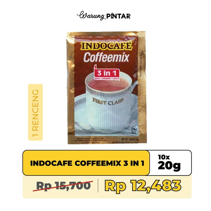 

Produk Eksklusif Indocafe Coffeemix 3 in 1 Sachet 20gr Diskon