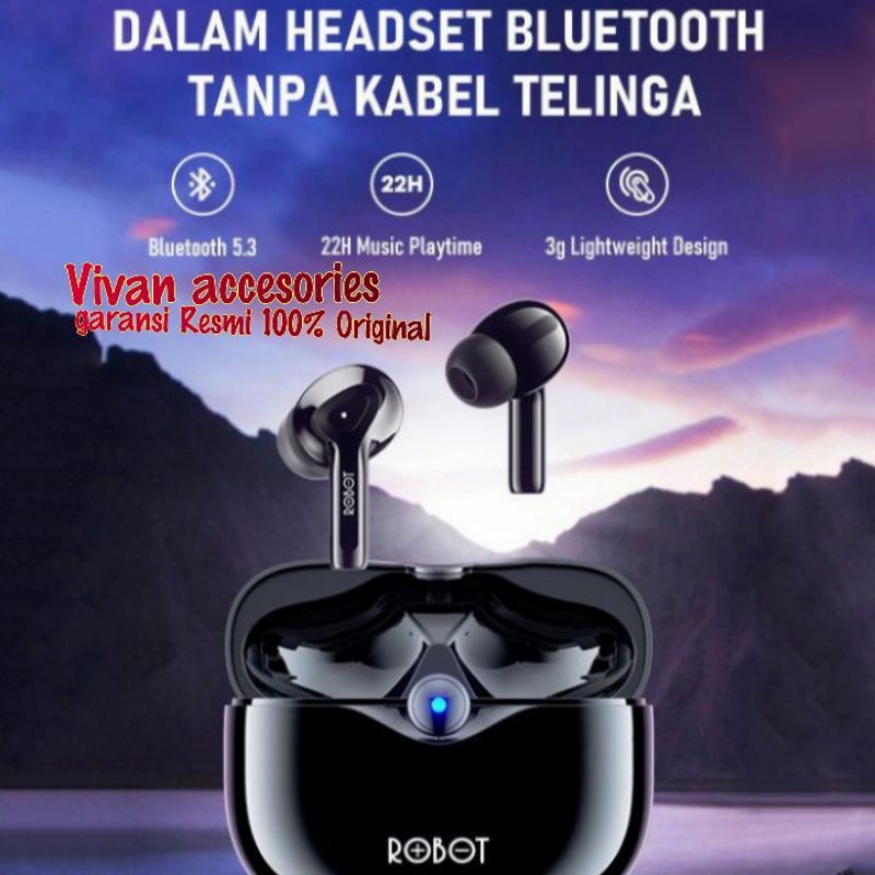 ORIGINAL Robot Airbuds T30 T 30 Wireless Bluetooth Earphone TWS Earbuds Termurah