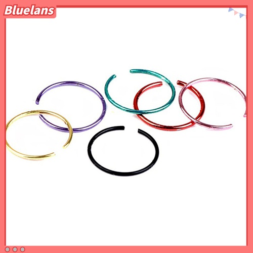 40 Pcs Cincin Hoops Tindik Tubuh Hidung Bahan Stainless Steel Warna Campur