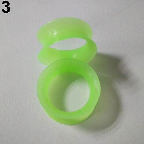 2 Pcs Soft Silicone Ear Flesh Tunnels Plug Stretcher Piercing Gauge Earrings