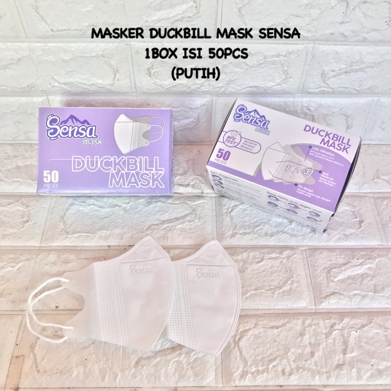 MASKER DUCKBILL EARLOOP SENSA &amp; SENSA PLUS ADA EMBOS 1BOX ISI 50PCS