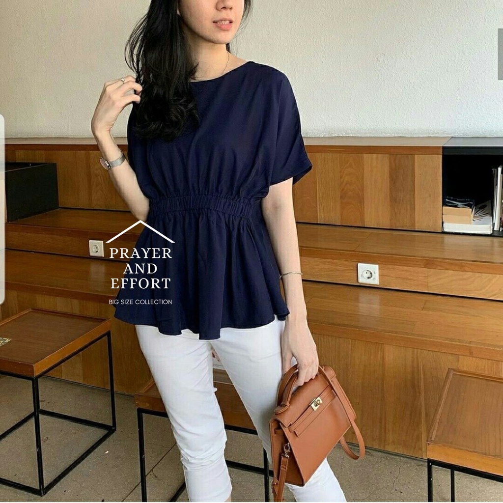 BIG SIZE XL-XXXXL/ALISHA/Baju Atasan Sabrina Irise Sabrina Crop Top Blouse Blus Korean Lengan Panjang/pendek Tangan Balon Kerut/Serut Jumbo/Big size Plus XL XXL XXXL XXXXL Sabrina Wanita/Perempuan-1