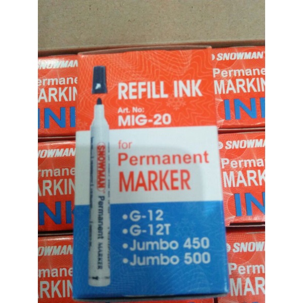 

refil tinta spidol permanen isi tinta spidol hitam 1 box isi 12 pcs