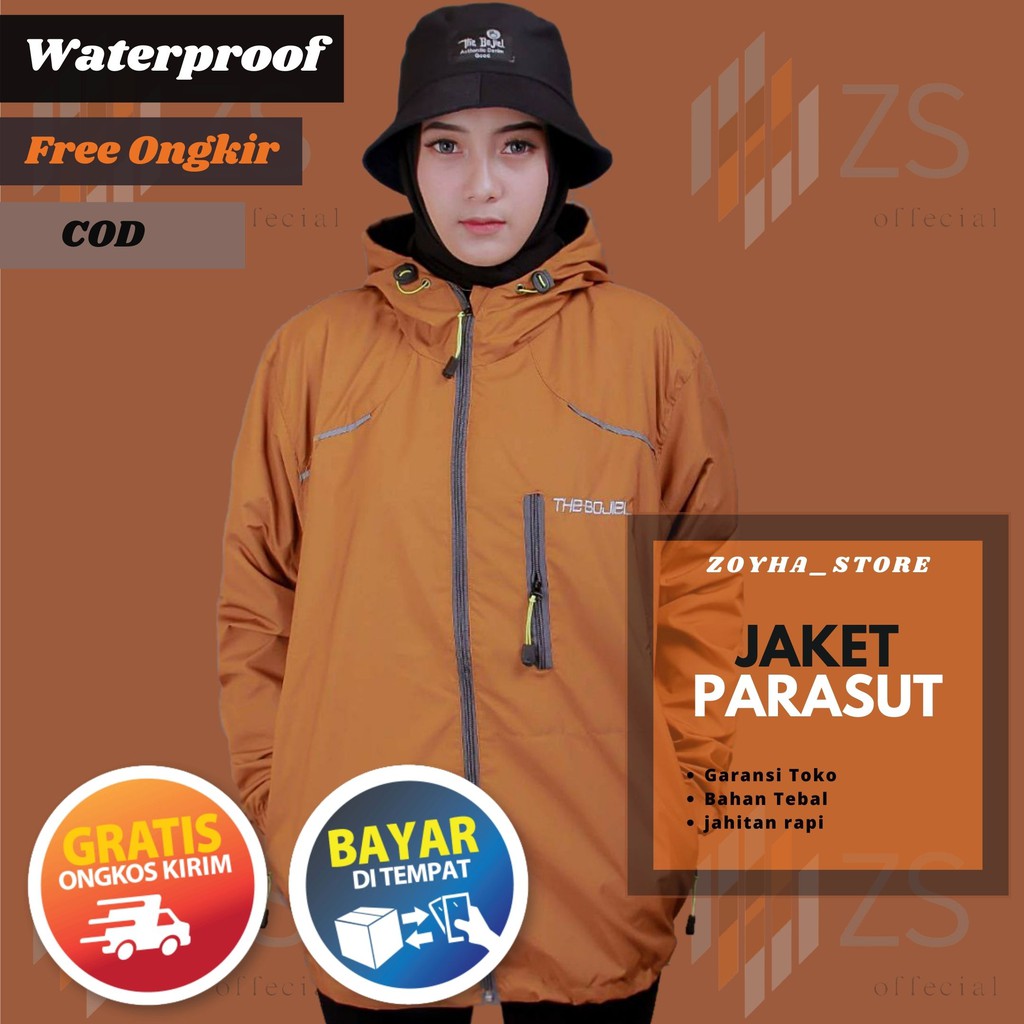 Jaket Pria Waterproof Windproof Qutdoor Jeket Gunung Waterprof Wanita Resleting