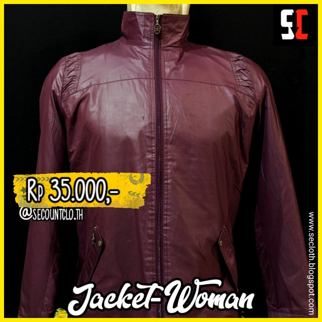 Jaket Zipper Polos Parasut - Wanita