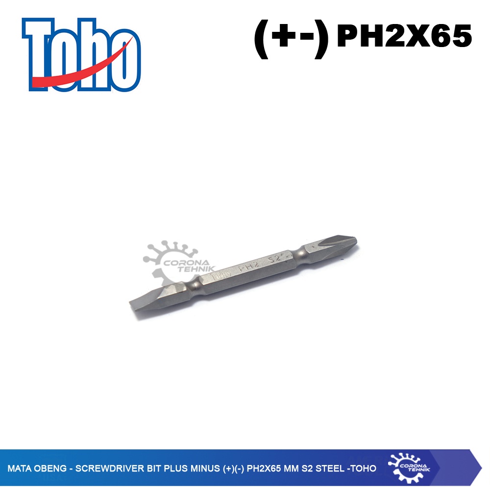 Toho - Mata Obeng - Screwdriver Bit Plus Min (+)(-) PH2x65 mm S2 Steel