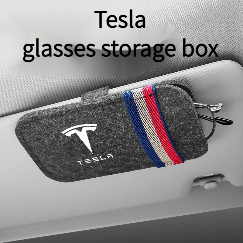 Tesla Case Kacamata Model X 3 Model Y Untuk Sun Visor Mobil