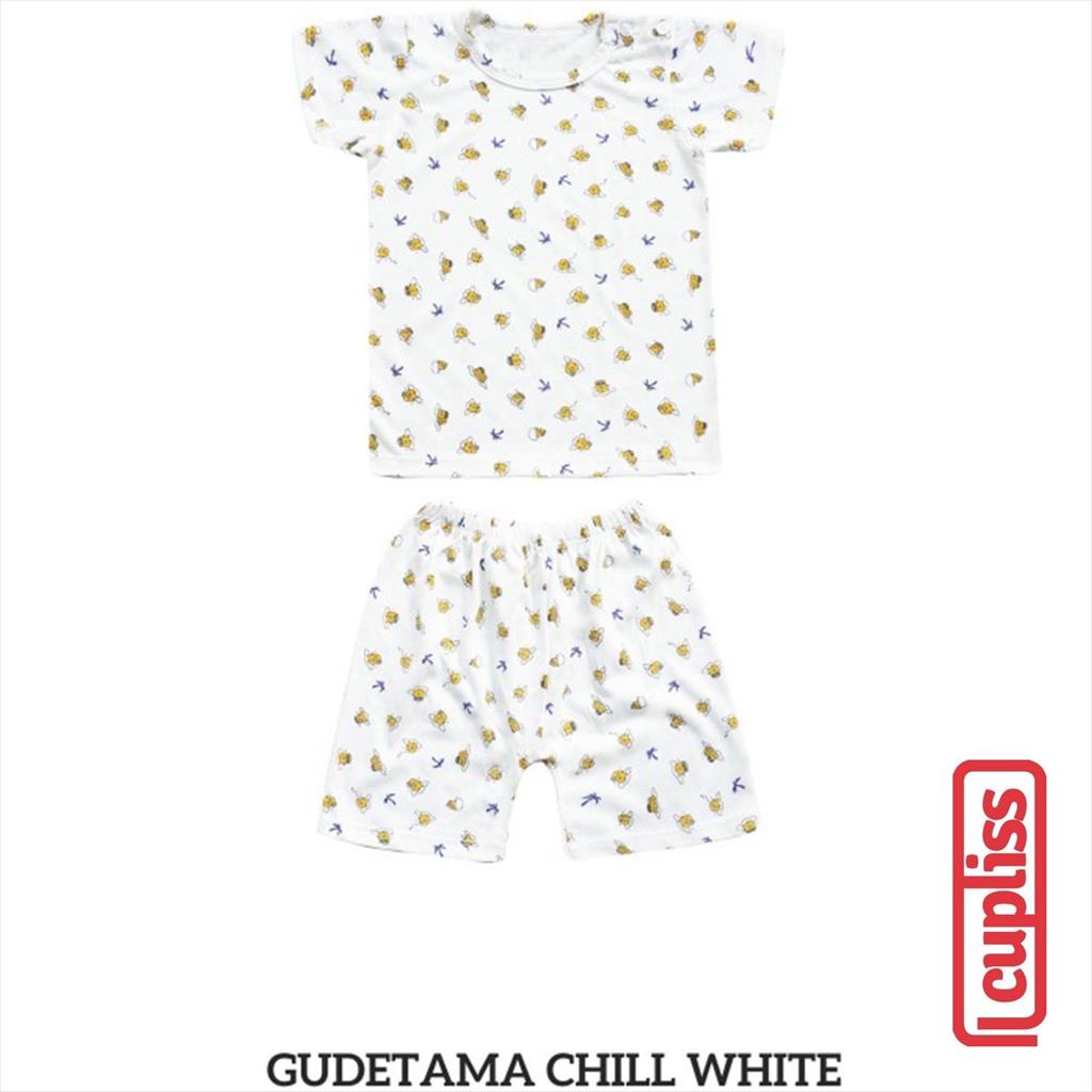 White Chill Little Palmerhaus Gudetama Shoulder Button Short Sleeve