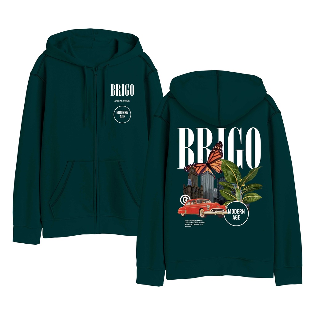 Sweater Hoodie Resleting BRIGO Modern Age Sablon DTF Fleece Cotton II BRIGO Zipper Jumper Hoodie Modern Age II M-XXL (Pria &amp; Wanita) Free stiker&amp;Gantungan Kunci