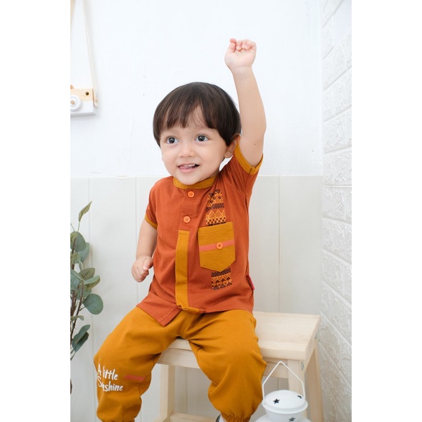 Setelan Baju Koko Anak Laki Laki Umur 0 1 2 Tahun Lucu Model Terbaru Kualitas Premium Lebaran