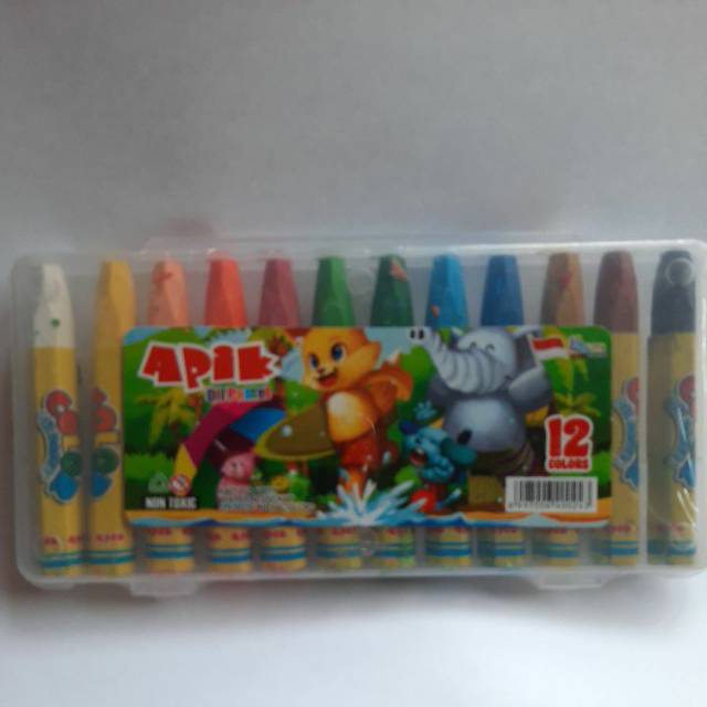 

Crayon merek APIK 12 warna oil pastel