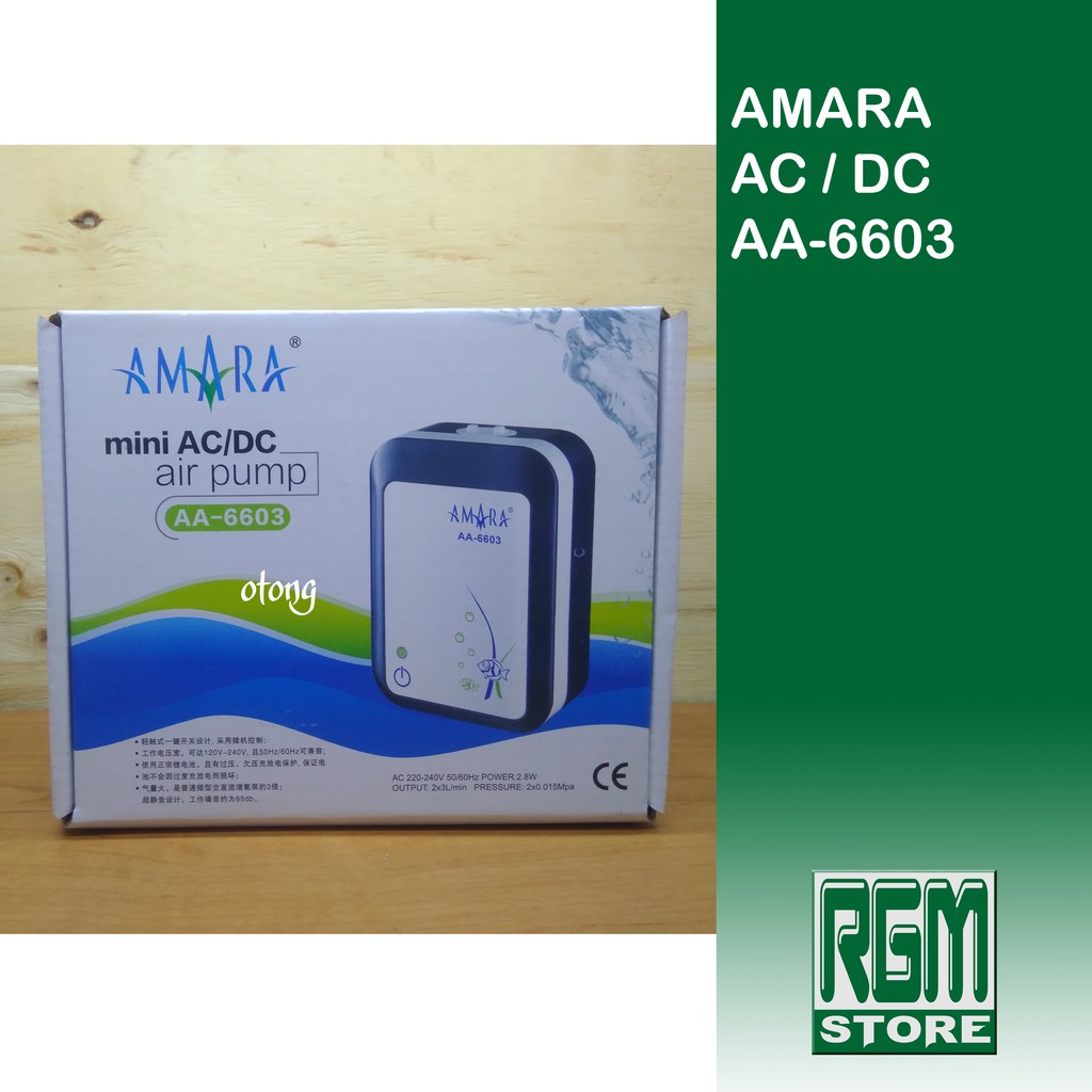 AMARA AC DC Mini AA6603 AA 6603 Pompa Udara Air Pump Aerator Aquarium