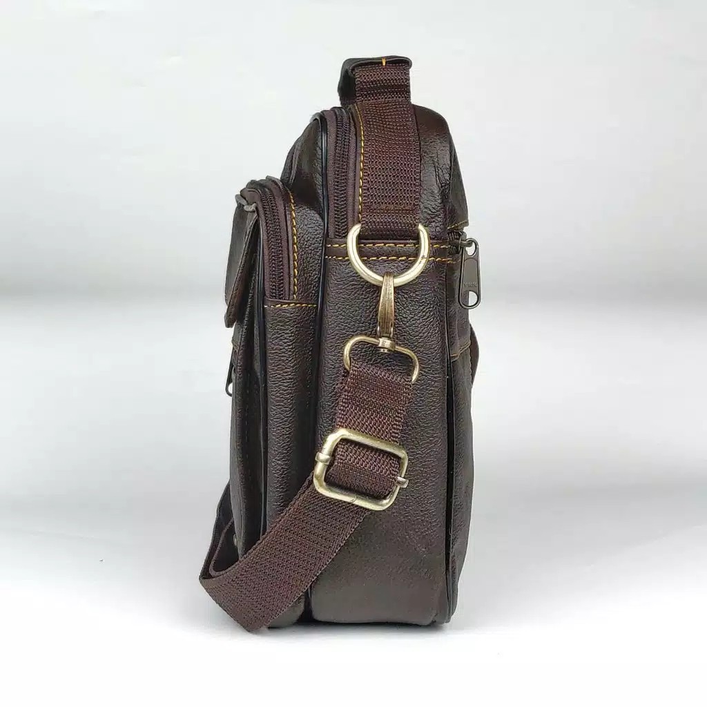 Tas Selempang Pria Kulit Asli Full Grain Model Moralist M.BAG01